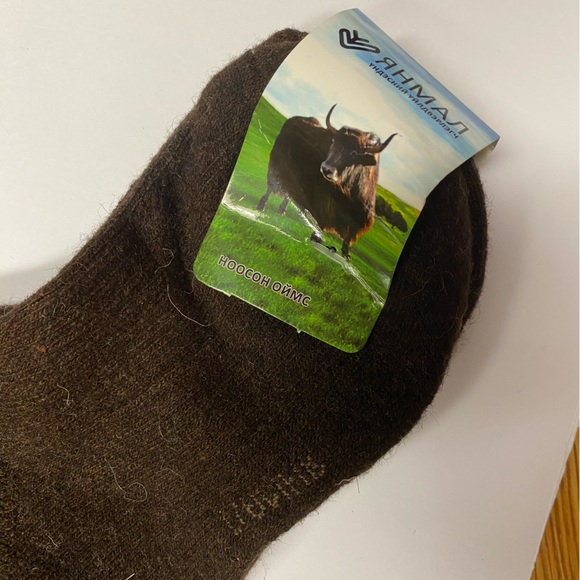 Yak wool blend over the knee thermal socks high tights brown one size Mongolia - Picture 4 of 4